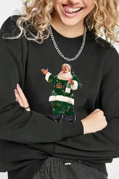 FINAL SALE!! "Champagne Santa" Oversized Sweatshirt in 4 Colors sold by Glitzy Bella product image thumbnail 3