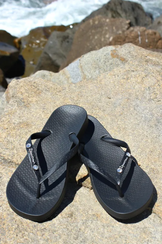 BEST SELLER!! Ipanema Black Flip Flop w/ Swarovski Crystals sold by Glitzy Bella