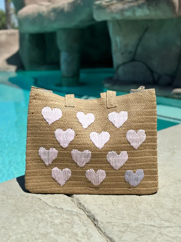NEW!! Heart Straw Tote by BTB Los Angeles sold by Glitzy Bella