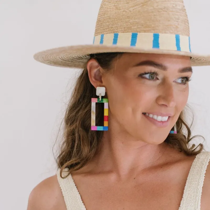 NEW!! The Bali Pressed Palm in Blue & Ivory by ST sold by Glitzy Bella