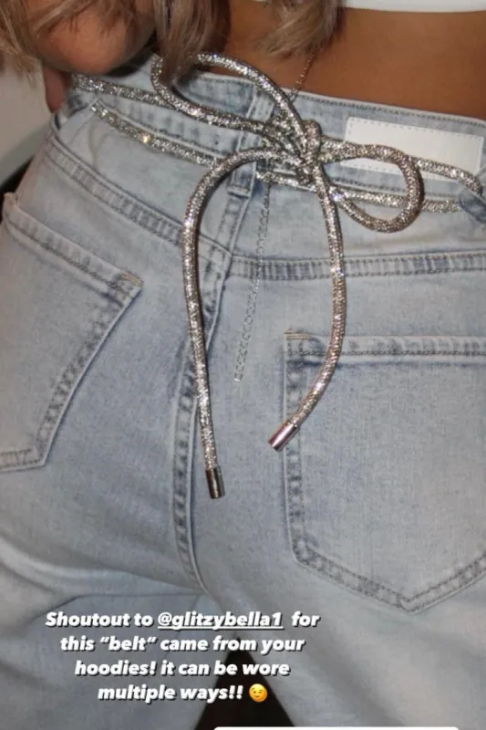 Swarovski Crystal Drawstring made by Glitzy Bella