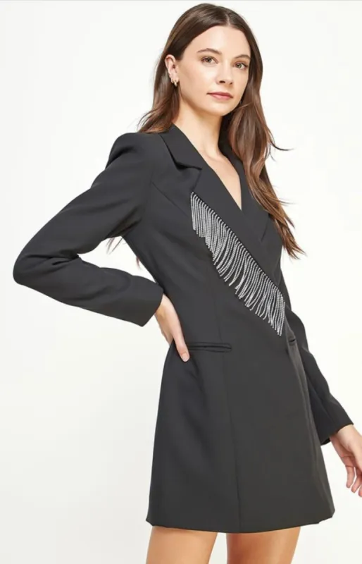 NEW!! Rhinestone Fringe Blazer Dress sold by Glitzy Bella