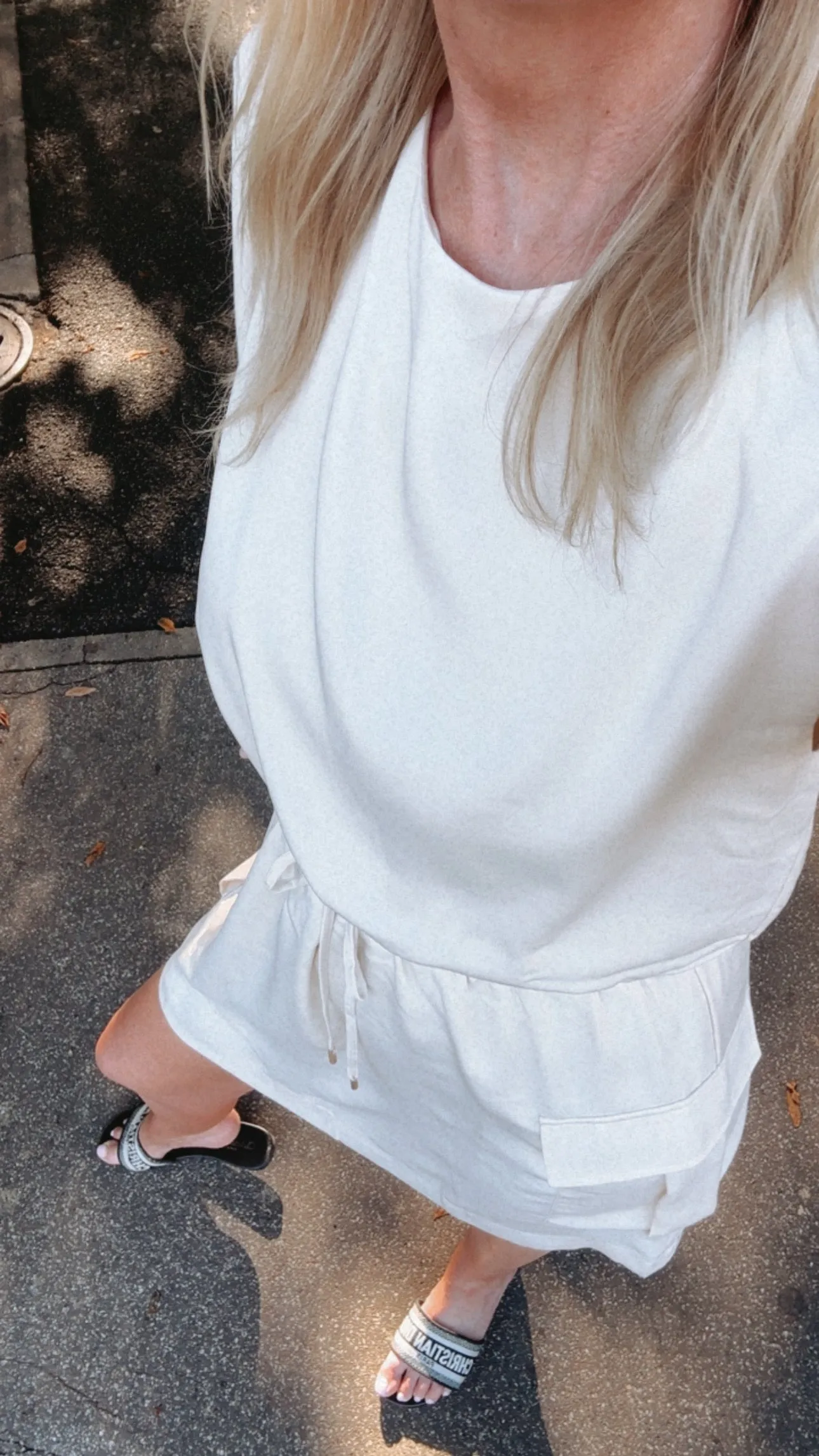 FINAL SALE!! Levi Navy Silk Mini Dress in Cream sold by Glitzy Bella product image thumbnail 2