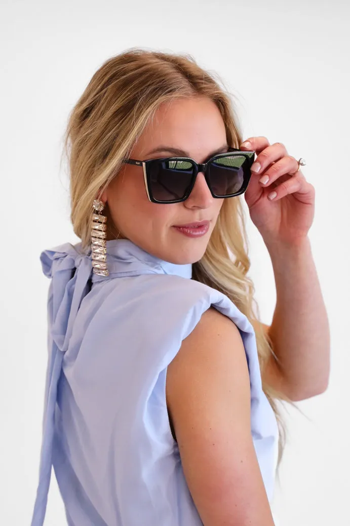 FINAL SALE!! "Front Cover" Black Square Sunglasses sold by Glitzy Bella product image thumbnail 5