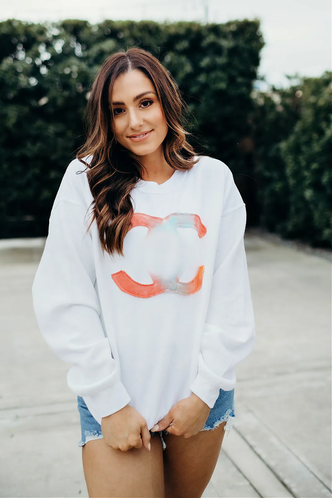 BEST SELLER!! Icon Ombre Patch Oversized Sweatshirt sold by Glitzy Bella