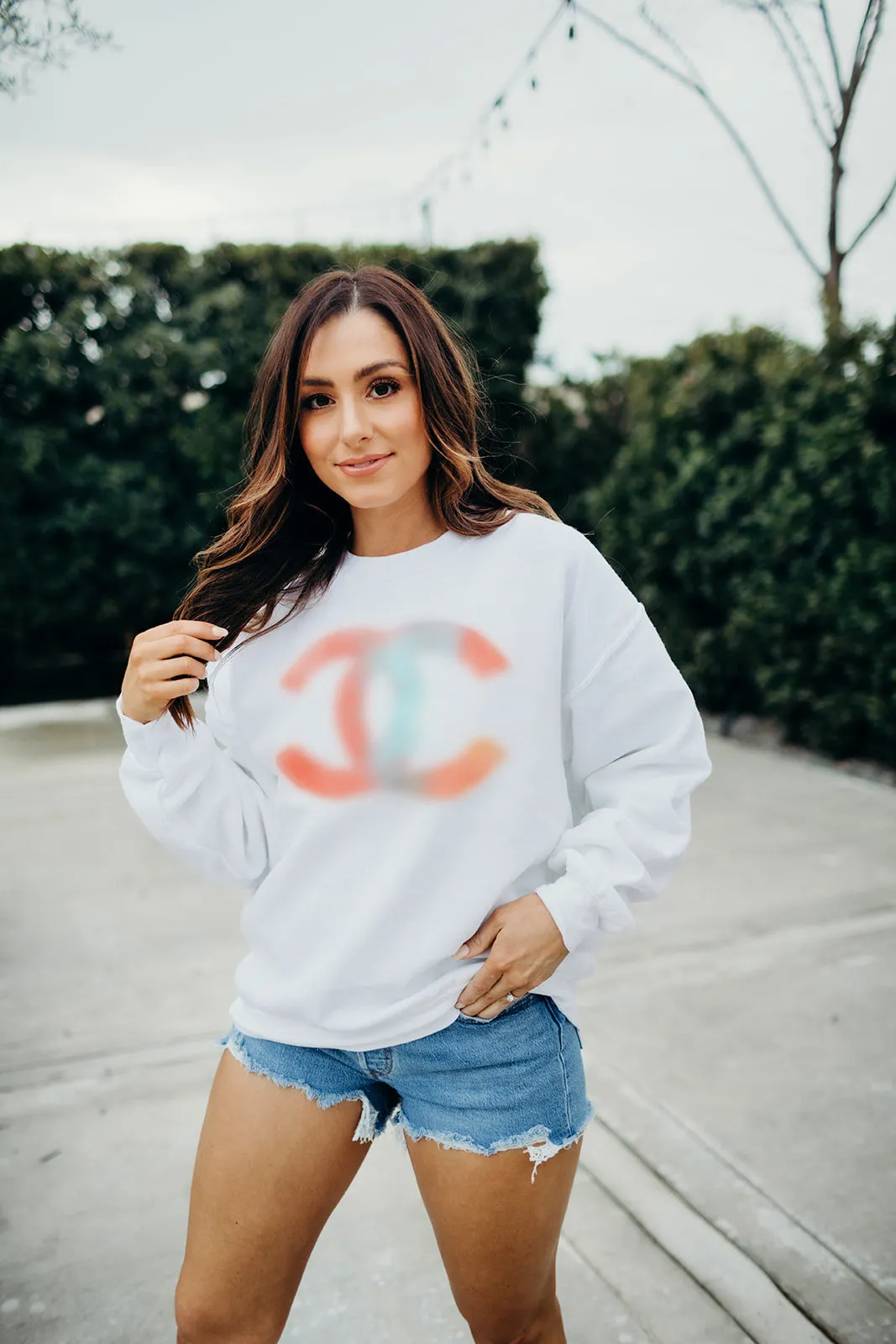BEST SELLER!! Icon Ombre Patch Oversized Sweatshirt sold by Glitzy Bella product image thumbnail 4