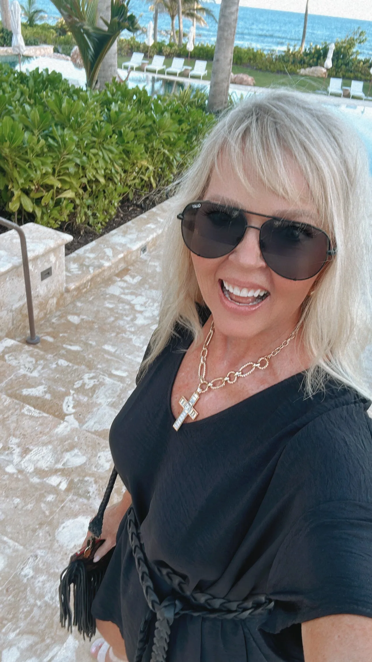 FINAL SALE!! "High Key" Extra Large Polarized Black Aviators sold by Glitzy Bella product image thumbnail 4