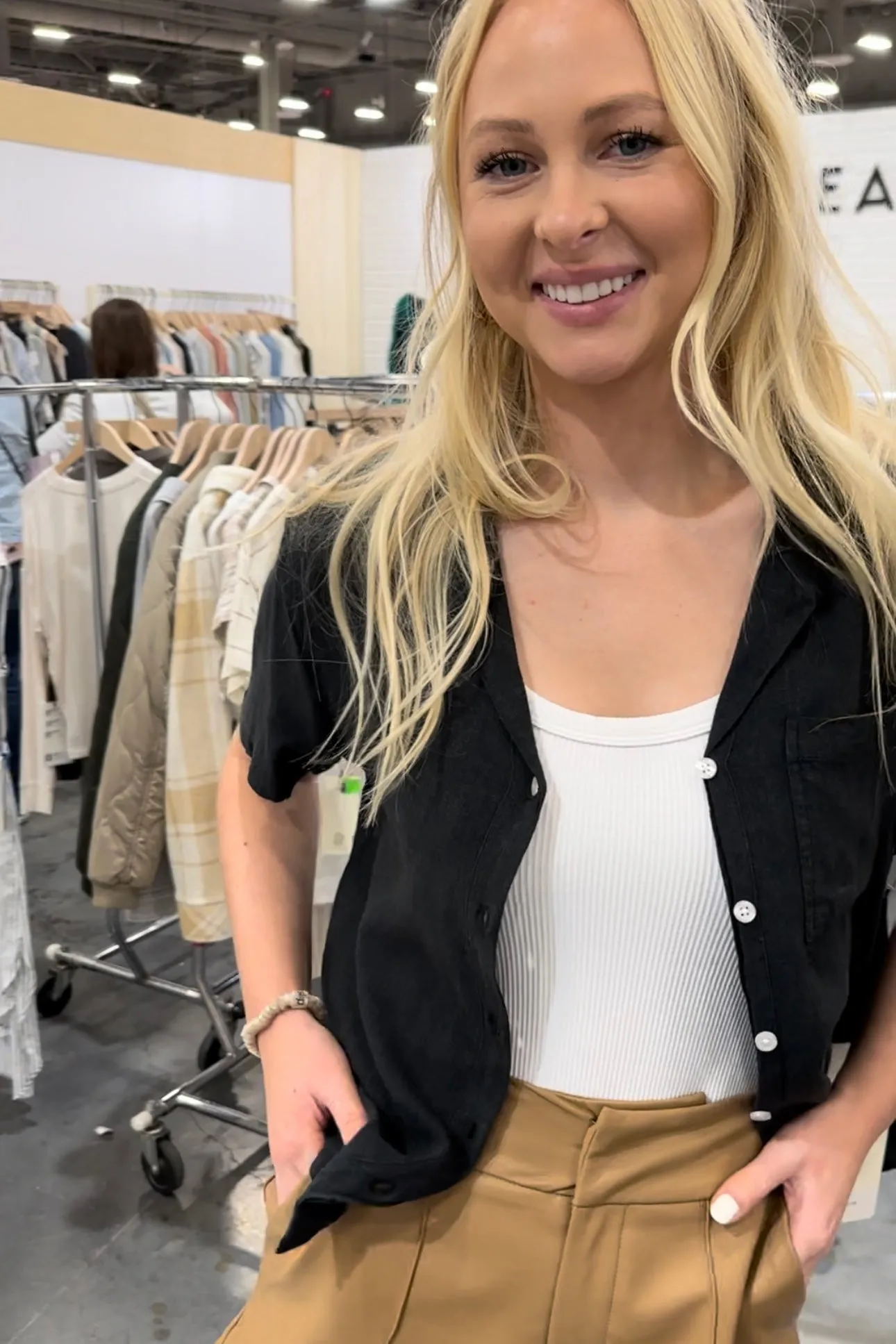 The "Perfect" Button-Up Shirt in Black sold by Glitzy Bella