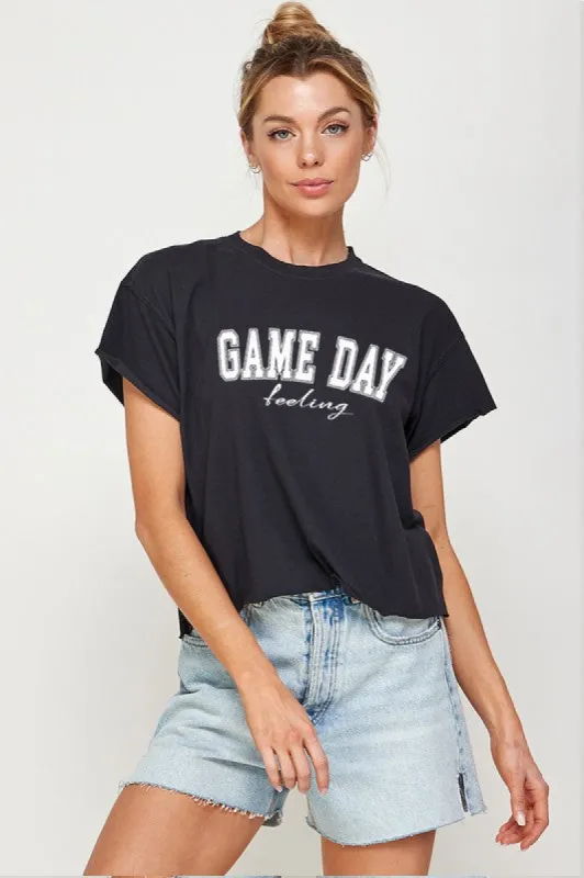 GAME DAY Vintage Cropped Comfort Color Tee in 2 Colors made by Glitzy Bella