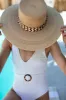 NEW!! The Athena Pressed Palm Straw Hat sold by Glitzy Bella