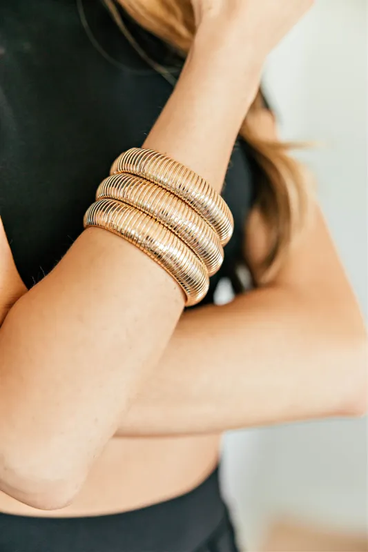 BEST SELLER!! Golden Hour Stretch Bracelet Set in Gold sold by Glitzy Bella