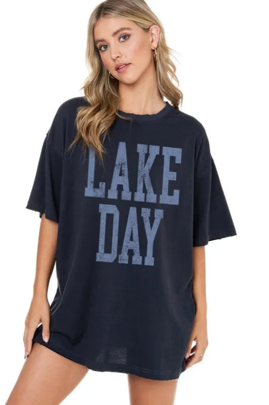 Lake Day Graphic Oversized Tee sold by Glitzy Bella
