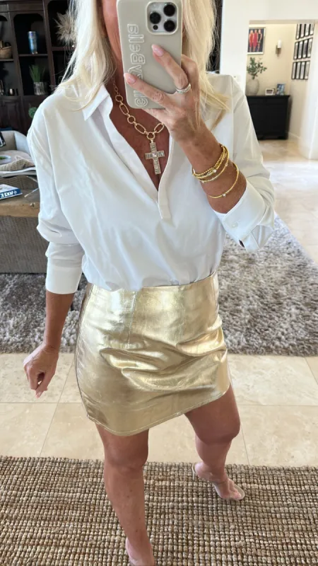 BEST SELLER!! Gold Metallic Skirt sold by Glitzy Bella