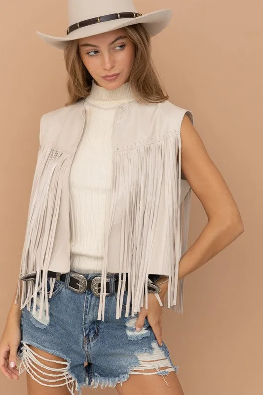 Durango Fringe Leather Vest sold by Glitzy Bella product image thumbnail 3