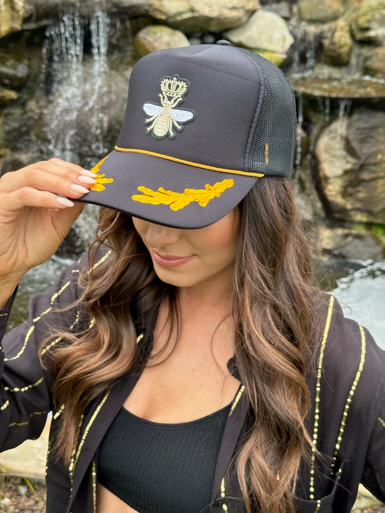 The Ascot Bee Trucker Hat sold by Glitzy Bella product image thumbnail 5