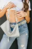 NEW!! Crystal Knotted Bag in Silver sold by Glitzy Bella