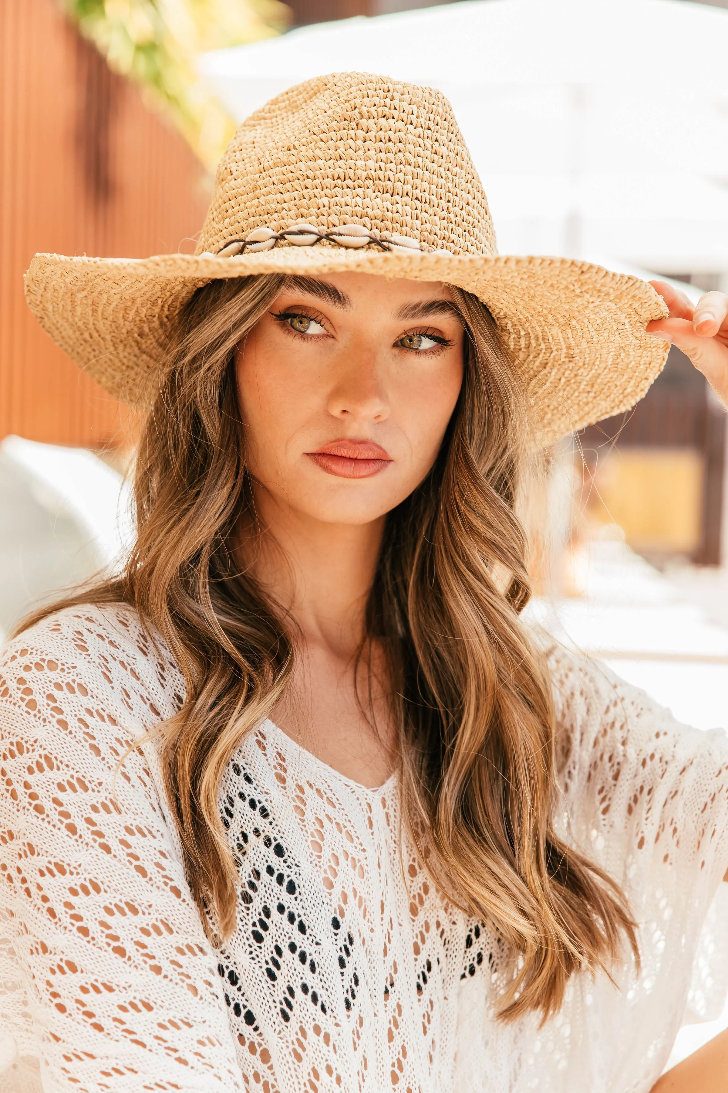 FINAL SALE!! Coastal Cowgirl Hat with Shell Trim sold by Glitzy Bella product image thumbnail 4