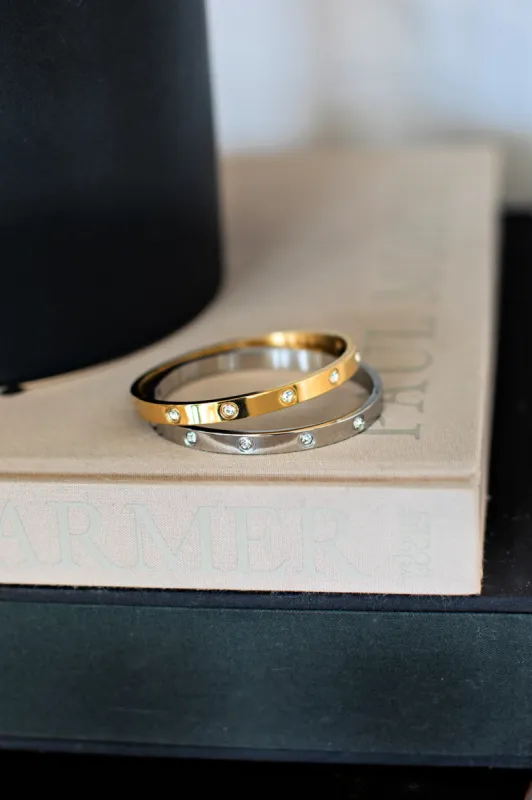 BEST SELLER!! Hinge Bangle Bracelet in 2 Colors sold by Glitzy Bella