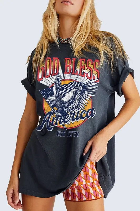 NEW!! God Bless America Tee in Black sold by Glitzy Bella