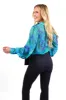 Ella Blouse in Blue Floral sold by Glitzy Bella