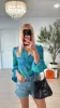 Ella Blouse in Blue Floral sold by Glitzy Bella