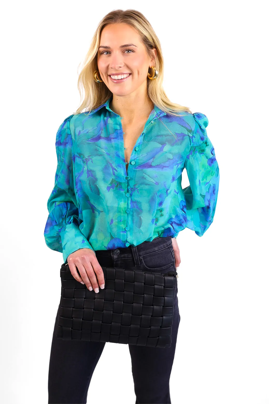 Ella Blouse in Blue Floral sold by Glitzy Bella product image thumbnail 3