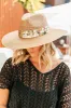NEW!! The Riviera Sequin Embellished Straw Panama in Natural sold by Glitzy Bella
