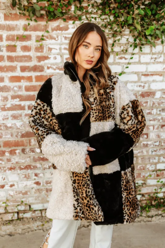FINAL SALE!! Leopard and Shearling Faux Fur Coat sold by Glitzy Bella