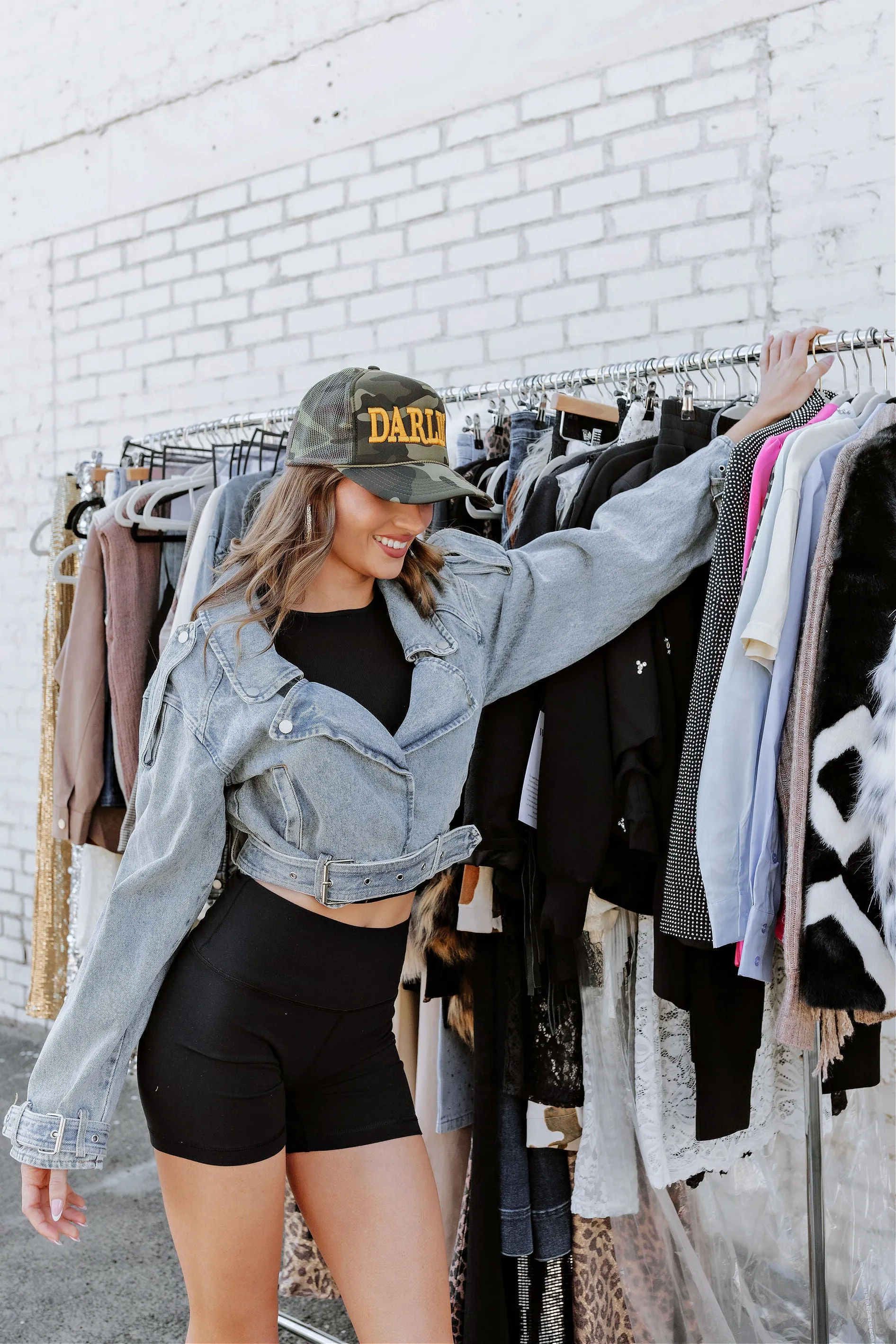 FINAL SALE!! Cropped Denim Moto Jacket sold by Glitzy Bella product image thumbnail 4