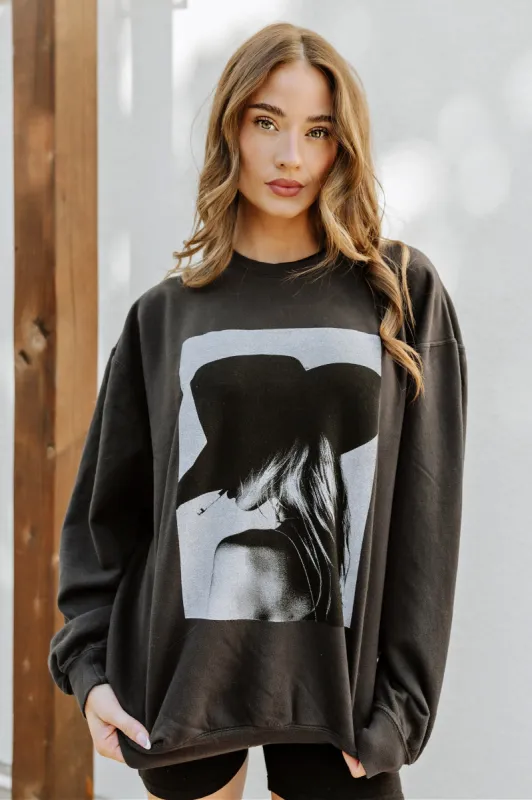 NEW!! The "Paris Cowgirl" Sweatshirt in Black sold by Glitzy Bella