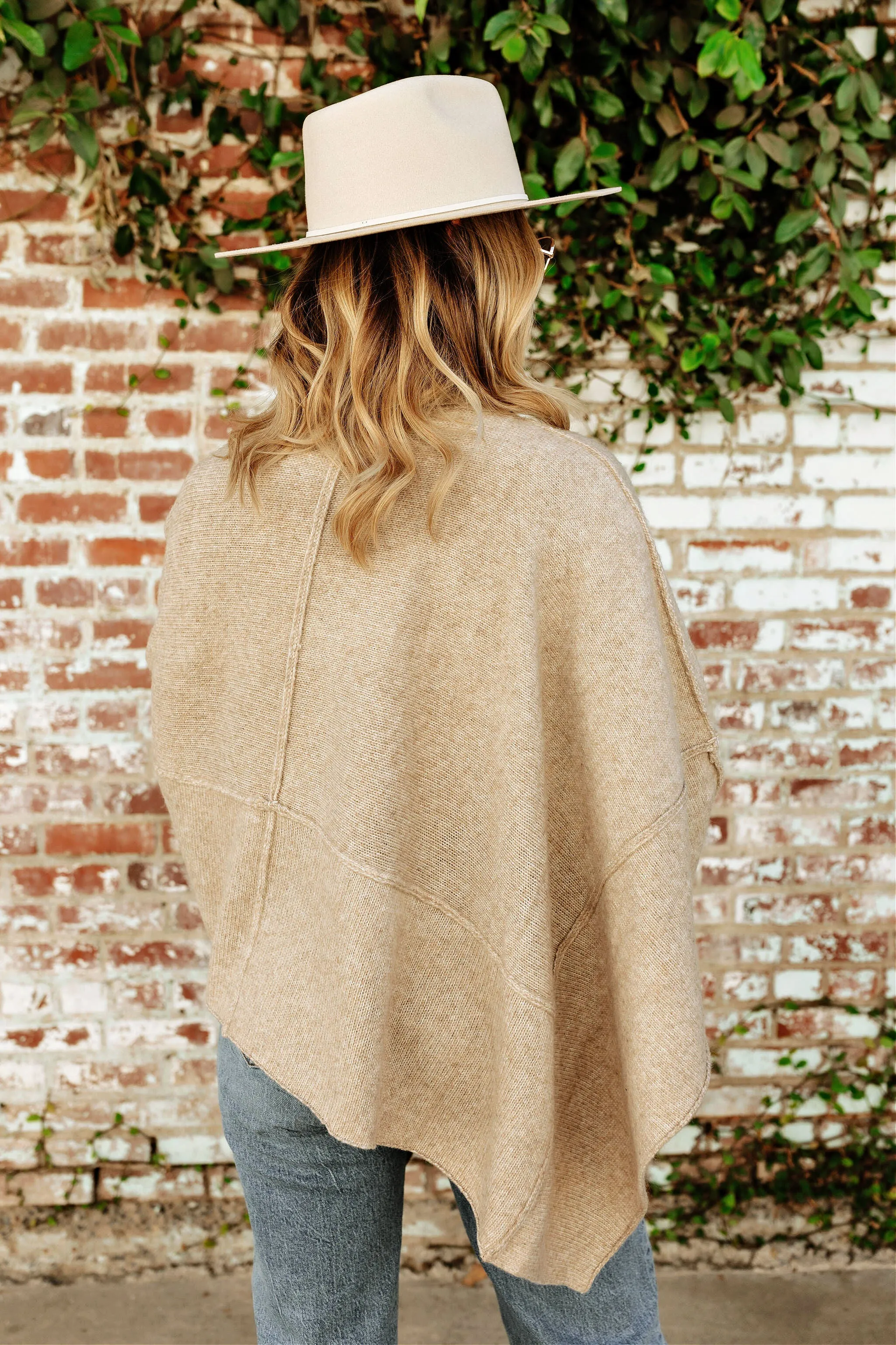 FINAL SALE!! Apres Chic Turtleneck Poncho in Taupe sold by Glitzy Bella product image thumbnail 4