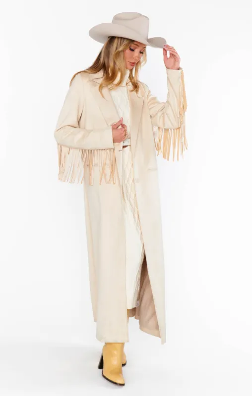 AS SEEN ON WEST DESPERADO!! Sierra Fringe Maxi Jacket made by Show Me Your MuMu
