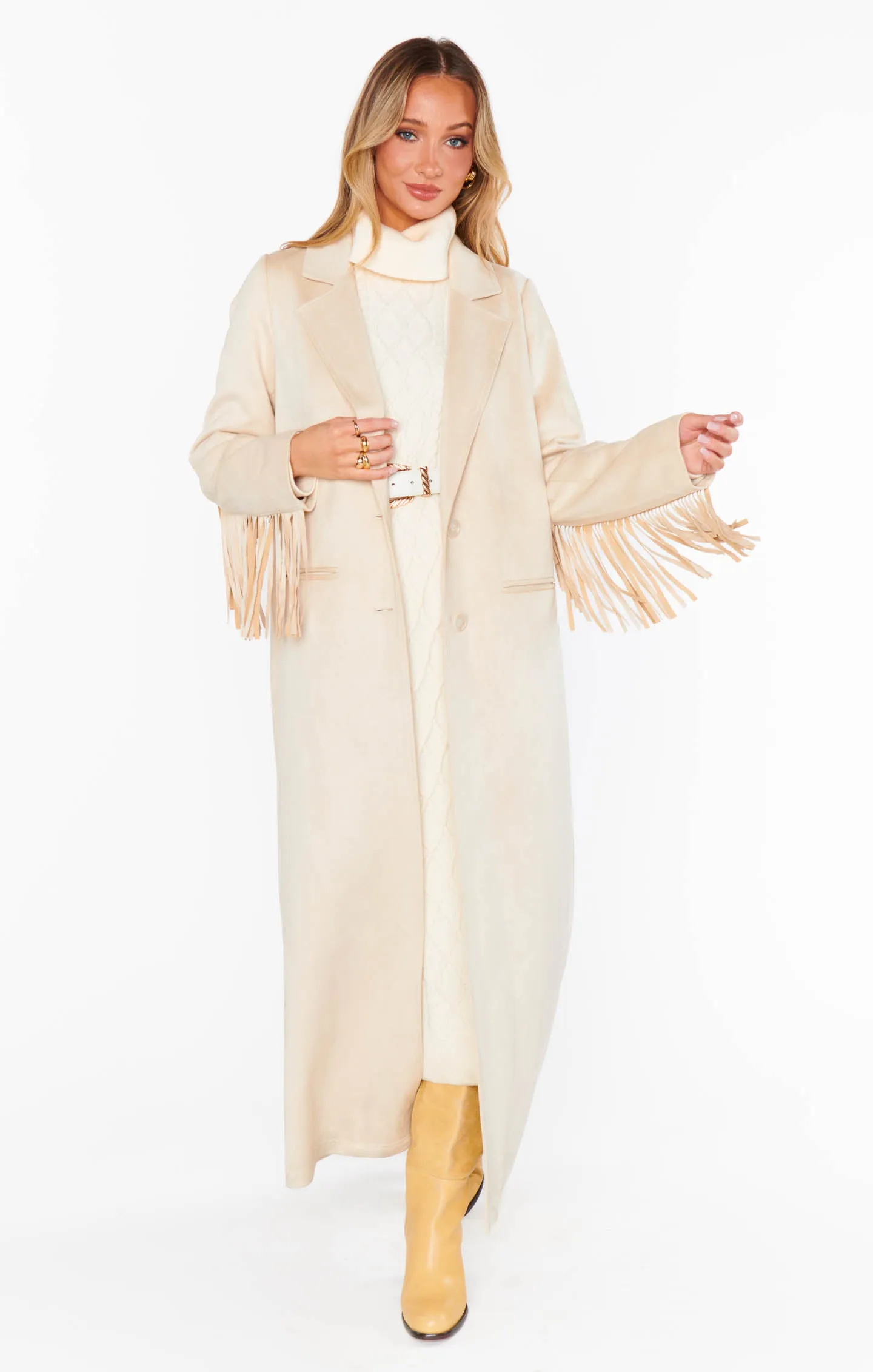 AS SEEN ON WEST DESPERADO!! Sierra Fringe Maxi Jacket sold by Glitzy Bella product image thumbnail 2