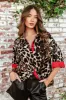 FINAL SALE!! Relaxed Leopard Print Shirt with 3/4 Sleeves and Red sold by Glitzy Bella