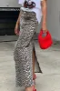 FINAL SALE!! The Leopard Lauren Denim Midi Skirt sold by Glitzy Bella