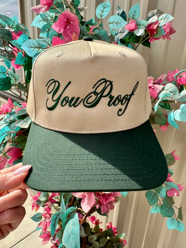 NEW!! "You..." Trucker Hat in Khaki/Green sold by Glitzy Bella