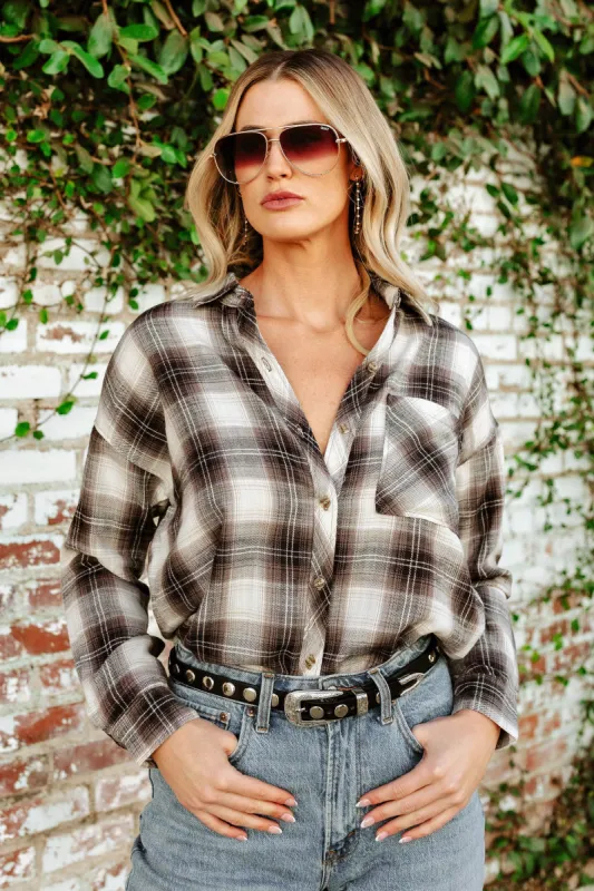 FINAL SALE!! The "Jackson" Flannel in Charcoal sold by Glitzy Bella