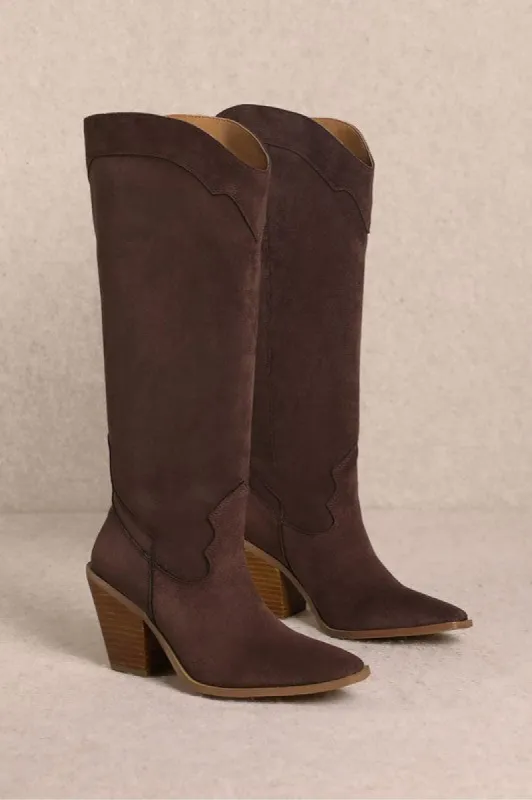 FINAL SALE!! Saint Suede Boot in Chocolate sold by Glitzy Bella