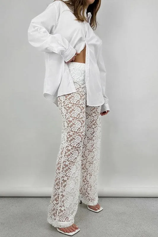 NEW!! Lace Pants in White sold by Glitzy Bella