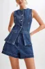 FINAL SALE!! The Midland Denim Vest and Short Set sold by Glitzy Bella