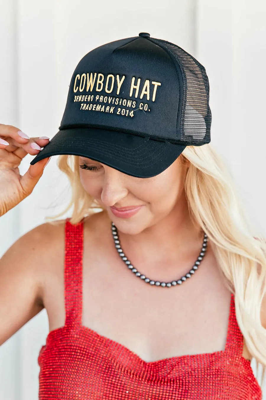 AS SEEN ON BRITT HORTON!! Cowboy Trucker Hat in Black sold by Glitzy Bella product image thumbnail 3