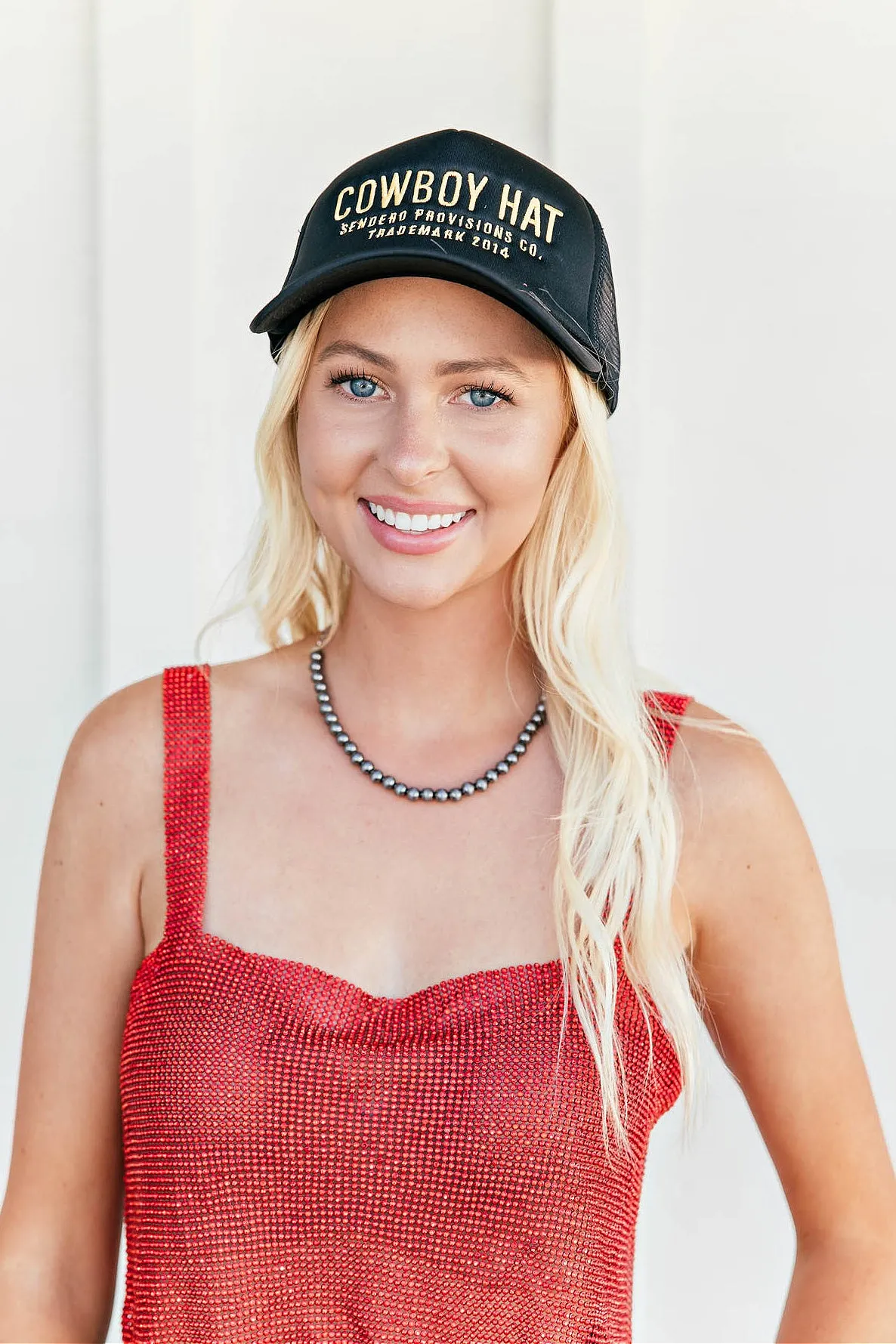 AS SEEN ON BRITT HORTON!! Cowboy Trucker Hat in Black sold by Glitzy Bella product image thumbnail 5