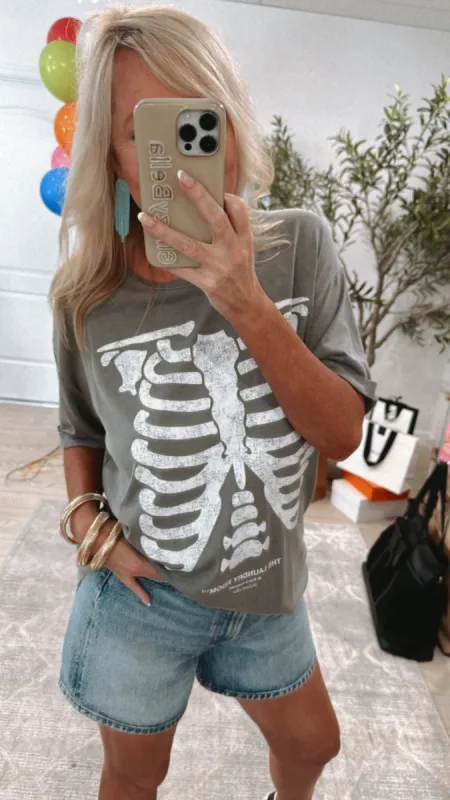 FINAL SALE!! Skeleton Oversized Tee by The Laundry Room sold by Glitzy Bella