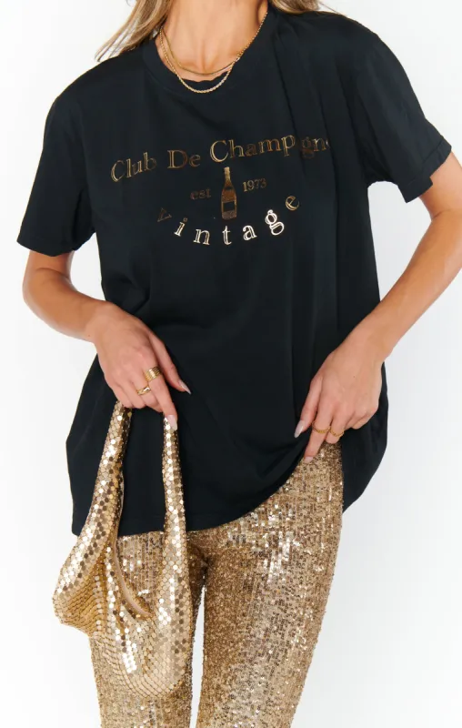 FINAL SALE!! Travis Tee Champagne Graphic Tee sold by Glitzy Bella