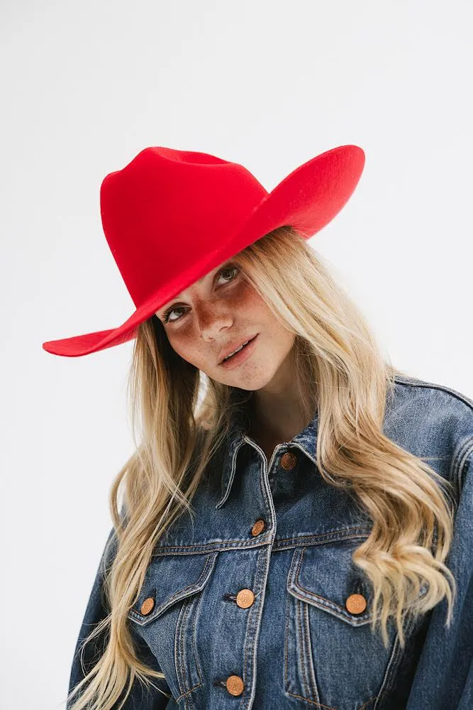 NEW!! The "Dolly" Faux Suede Cowboy Hat in Red sold by Glitzy Bella product image thumbnail 2