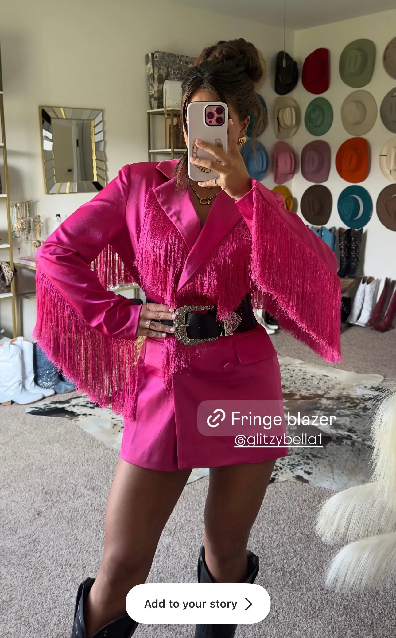 FINAL SALE!! Fuchsia Fringe Satin Blazer sold by Glitzy Bella product image thumbnail 5
