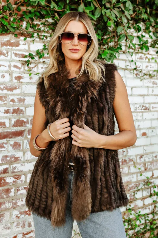 NEW!! Fox and Coney Recycled, Vintage Fur Vest in 3 Colors sold by Glitzy Bella