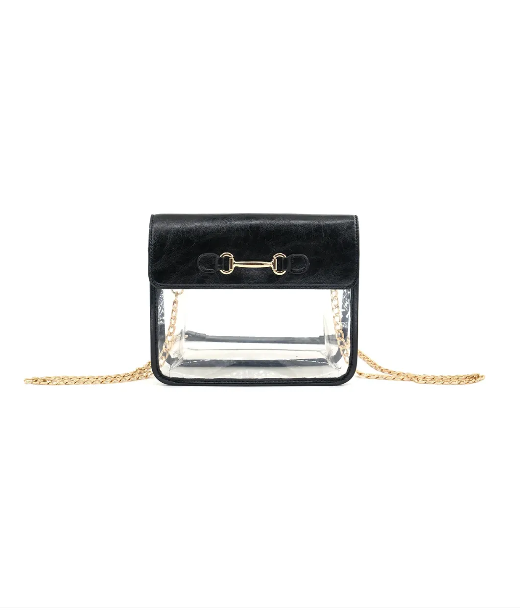 Bag Check Clear Crossbody in Black sold by Glitzy Bella product image thumbnail 2