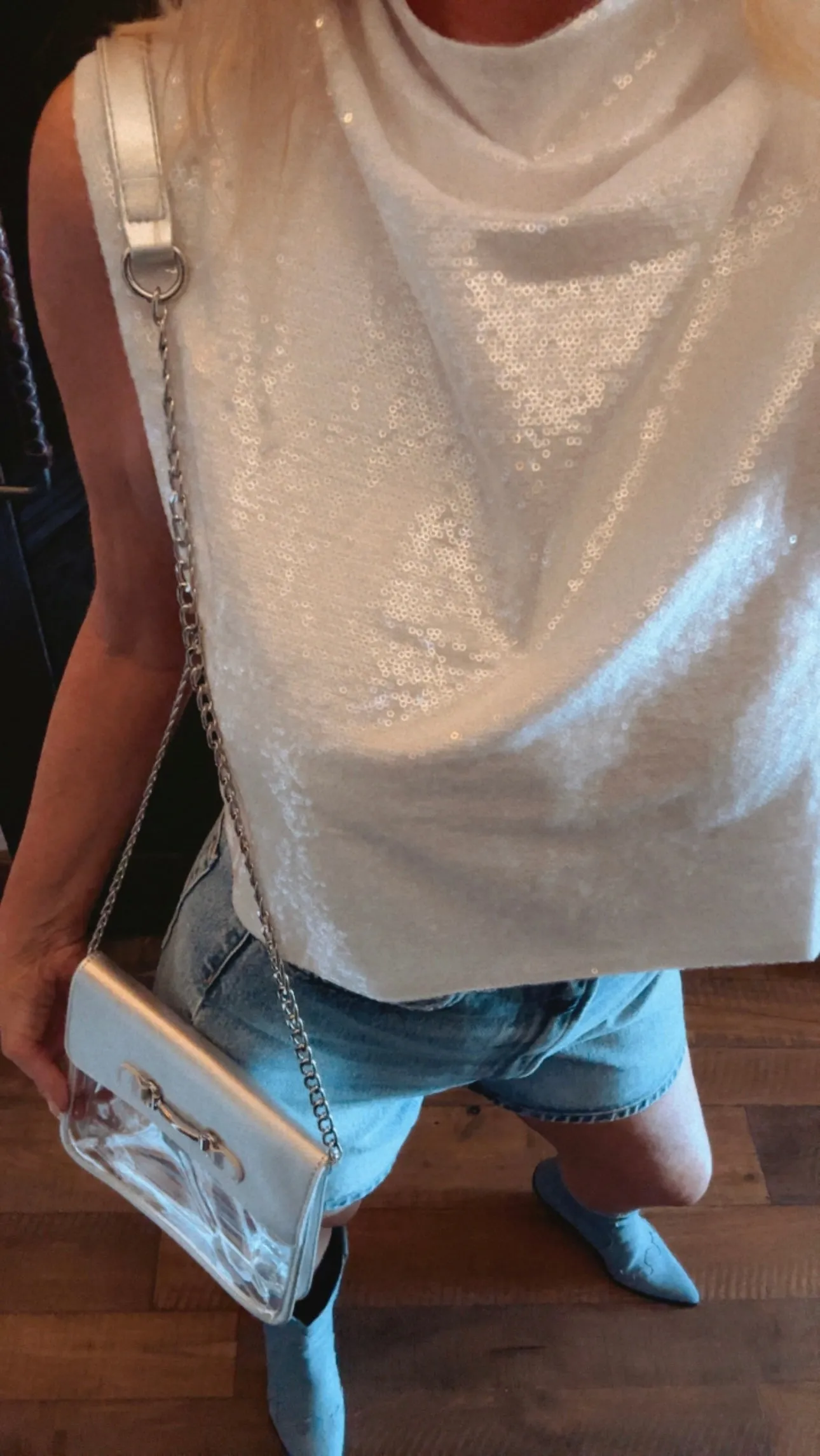 FINAL SALE!! Bag Check Clear Crossbody in Silver sold by Glitzy Bella product image thumbnail 3