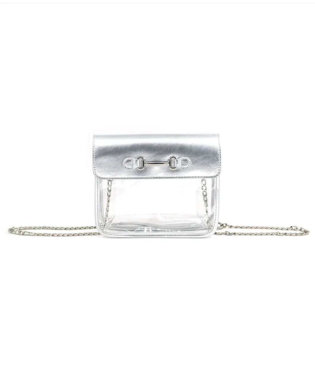 FINAL SALE!! Bag Check Clear Crossbody in Silver sold by Glitzy Bella product image thumbnail 2